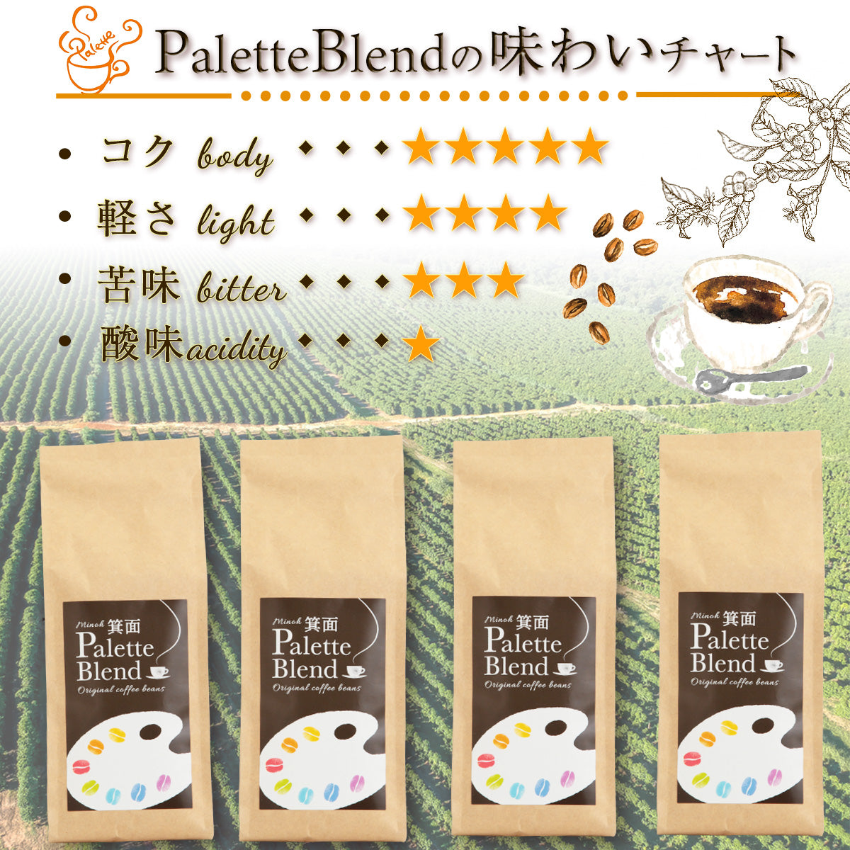 コーヒー【箕面Palette Blend】 コーヒー豆 コーヒー粉  180g